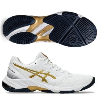 【asics 亞瑟士】NETBURNER BALLISTIC FF 3 女款 排球鞋 一般楦(1052A069-110 白金 室內球場鞋)