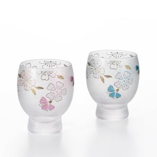 【ADERIA】ADERIA 櫻花對杯木盒禮盒組-145ml 1組(玻璃杯 手工杯 日本杯 玻璃杯禮盒)