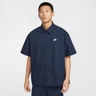 【NIKE 耐吉】短袖上衣 襯衫 男 AS M NK CLUB SS BTN SHIRT OS 藍 HJ2027-451