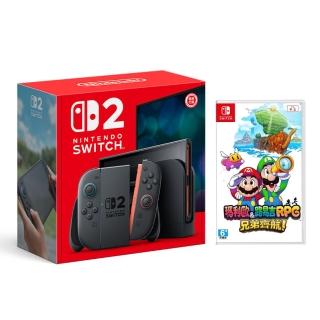 【Nintendo 任天堂】Switch 2 主機+《瑪利歐＆路易吉RPG 兄弟齊航！》+《9H鋼化貼》