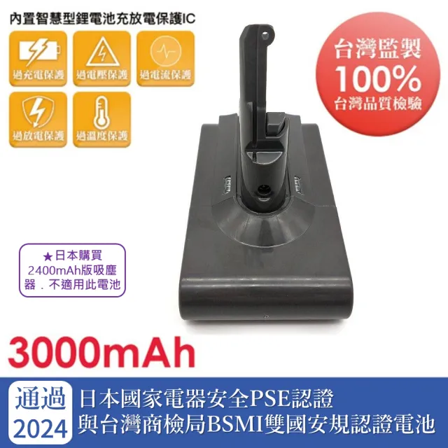 【清日電子】Dyson 戴森 V8 SV10 3000mAh 台製高品質吸塵器電池 V8 系列 Absolute Fluffy SV25 V8slim