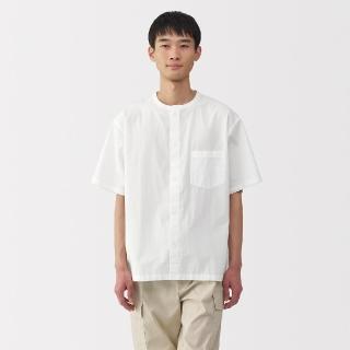 【MUJI 無印良品】男涼感無領短袖襯衫(共5色)