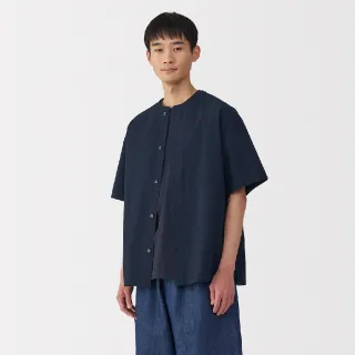 【MUJI 無印良品】男涼感無領短袖襯衫(共5色)