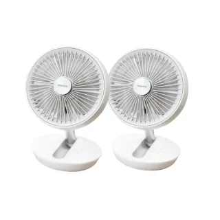 【Philips 飛利浦】超值2入組-迷你行動循環摺疊風扇 15H無線續航/多角度調節/輕音省電(ACR2124DX)