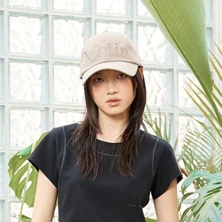 【MATIN KIM】官方旗艦 水洗感大LOGO棒球帽(米色)