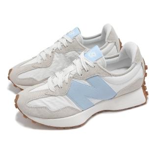 【NEW BALANCE】休閒鞋 327 女鞋 米白 藍 麂皮 拼接 復古 膠底 運動鞋 NB(WS327FTA-B)