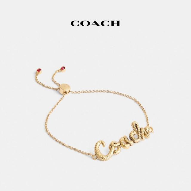 【COACH】蔻馳官方直營 NEW YEAR COACH蛇型文字手鏈-金色(CAD93)