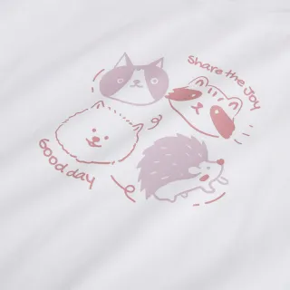 【GIORDANO 佐丹奴】女裝 浣熊印花短袖上衣(多色任選)