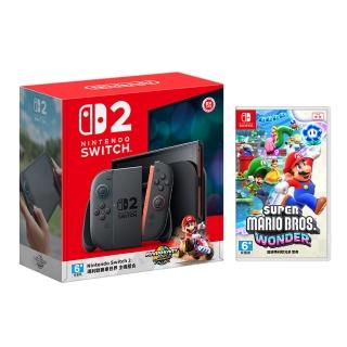 【Nintendo 任天堂】Switch 2 瑪利歐賽車世界 主機組+《超級瑪利歐兄弟 驚奇》+《9H鋼化貼》