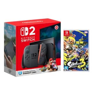 【Nintendo 任天堂】Switch 2 瑪利歐賽車世界 主機組+《斯普拉遁 3》+《9H鋼化貼》