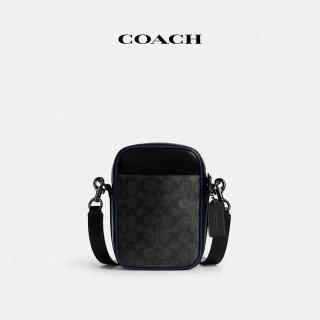 【COACH】蔻馳官方直營 HITCH撞色經典Logo斜背手袋-混合黑色(CW462)