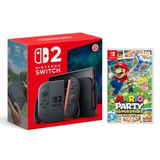 【Nintendo 任天堂】Switch 2 主機+《瑪利歐派對 超級巨星》+《9H鋼化貼》