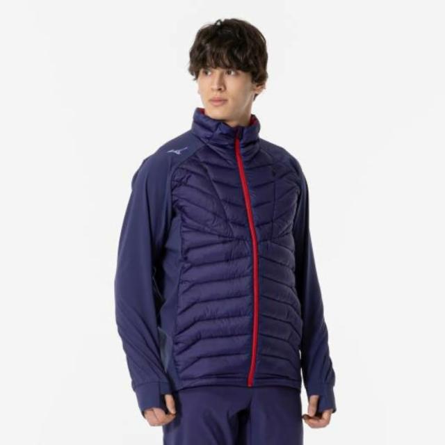 【MIZUNO 美津濃】外套 男女 運動連帽外套 TECHFILL 藍 32MEA53513
