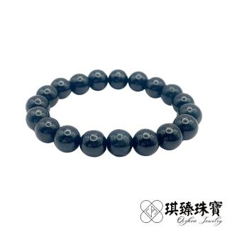 【琪臻珠寶】天然墨翠開運辟邪圓珠手串手珠(圓珠10mm 天然A貨翡翠 母親節禮物)