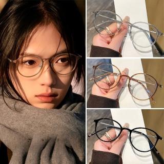 【MoonDy】母親節禮物 眼鏡 鏡框 鏡架 圓框眼鏡 眼鏡框 眼鏡架 TR90眼鏡 素顏眼鏡 純鈦鏡框 超輕鏡框 小框