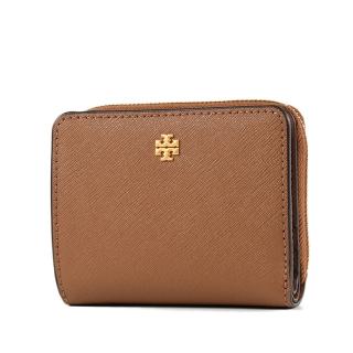 【TORY BURCH】防刮十字紋零錢袋短夾-焦糖色