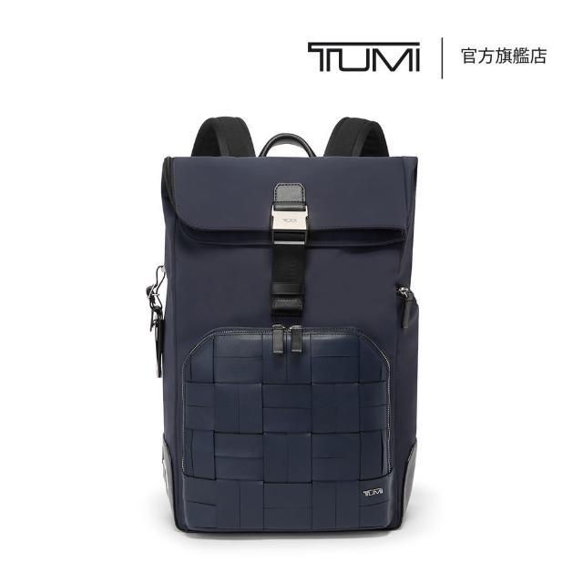 【TUMI】Harrison Osborn 15 吋筆電休閒編織捲頂背包 - 海軍藍(TUMI 官方旗艦店)