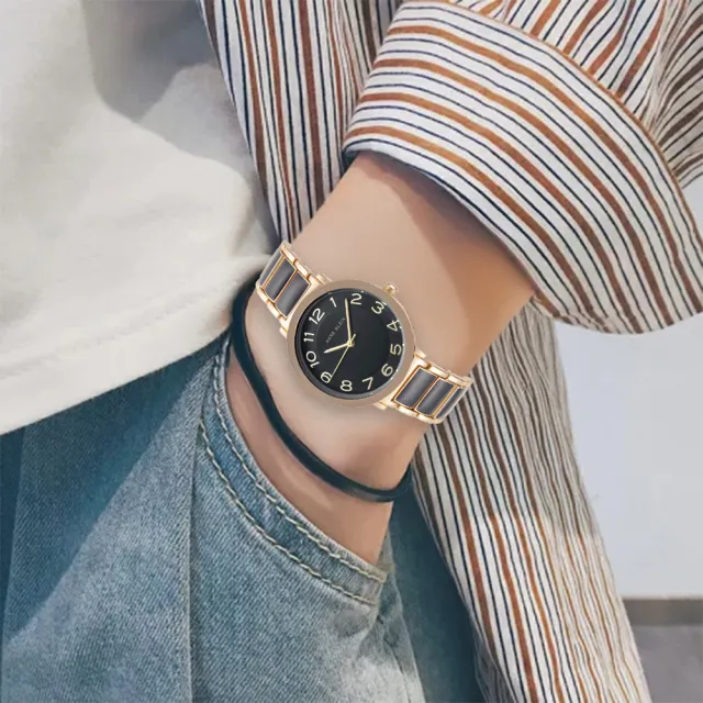 【ANNE KLEIN】AK-3920BKGB 大數字 時標 經典 簡約 不鏽鋼 石英錶