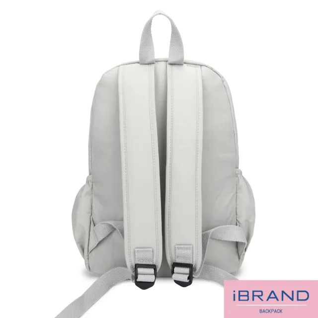 【iBrand】雙11 輕盈防潑水雙層口袋尼龍後背包(防水包 多色任選)