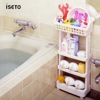 【ISETO 伊勢藤】日製浴室斜取置物架-4層(層架/收納架/四層架/儲物架/落地架)