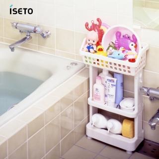【ISETO 伊勢藤】日製浴室斜取置物架-3層(層架/收納架/三層架/儲物架/落地架)