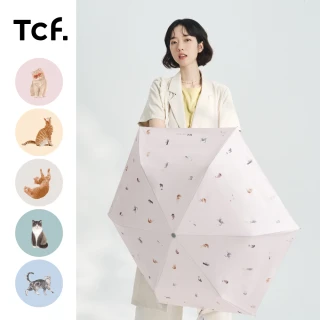 【大振豐】Tcf. 萌貓百科 全遮光 抗UV省力自動開收傘(自動傘 黑膠 防潑水 防曬)