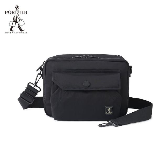 PORTER INTERNATIONAL 精粹休閒LAPSE雙層斜背包 黑