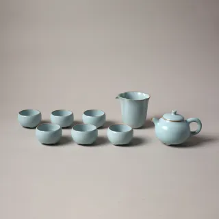 【LohasPottery 陸寶】汝窯三足壺茶組(汝窯藏器 陶瓷茶具組 茶器 精緻禮盒)