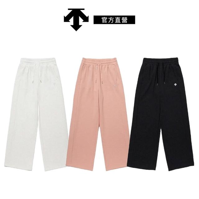 【DESCENTE】WOMENS SHIRRING EMBOSSED WIDE FIT TRAINING PANTS 女士 運動長褲(黑色/白色/珊瑚色)