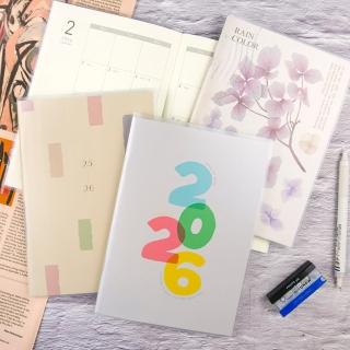 【Conifer 綠的事務】2026-25K跨年月計畫筆記本組(月計畫筆記本+可掛式網狀拉鍊袋x2)