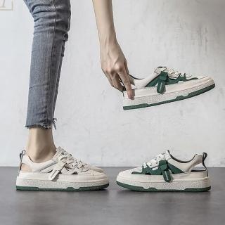【K.W.】真皮秀色可餐復古運動鞋(真皮 健走鞋 厚底鞋 慢跑鞋 休閒鞋 共2色)