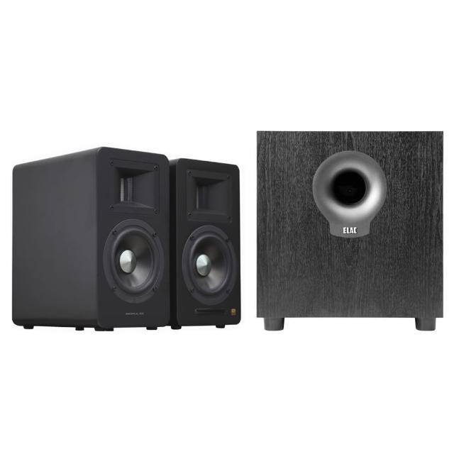 【AIRPULSE】A100 PLUS啞光黑+ELAC S10.2(雙聲道主動式音箱+10吋重低音喇叭)