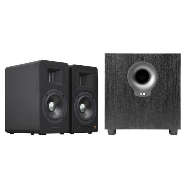 【AIRPULSE】A100 PLUS啞光黑+ELAC S10.2(雙聲道主動式音箱+10吋重低音喇叭)
