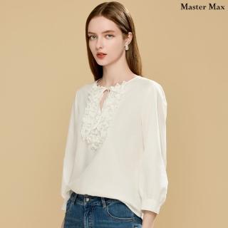 【Master Max】多重荷葉感綁帶七分袖上衣(8517049)