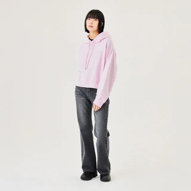 【Mark Gonzales】女裝 小天使布章短版帽T-粉紅色