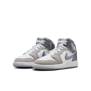 【NIKE 耐吉】休閒鞋 女鞋 大童 運動鞋 AJ1 AIR JORDAN 1 MID SE GS 灰白 HF3193-100