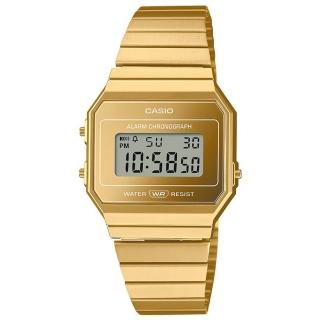【CASIO 卡西歐】A700WEVG-9A復古精緻 纖薄舒適電子表(經典潮流 錶徑約3.5公分)