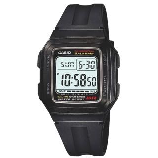 【CASIO 卡西歐】F-201WA-1A 當兵 休閒 輕薄舒適電子錶(經典潮流 錶徑約3.4公分)