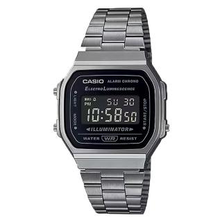 【CASIO 卡西歐】A168WGG-1B 復古時尚 煙燻灰經典電子錶(送原廠錶盒 錶徑約3.6公分)
