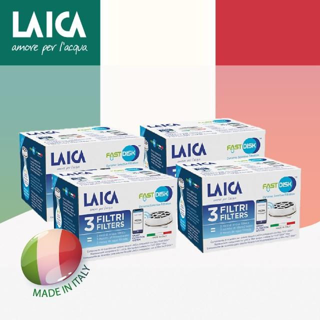 【LAICA 萊卡】1.0L輕巧便攜型淨水瓶濾芯(1年份濾芯組合 共12芯)