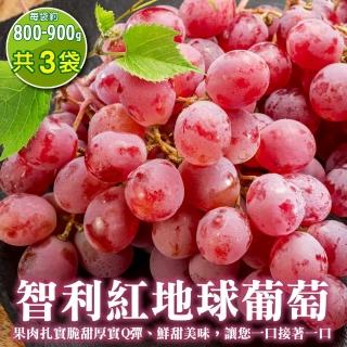 【WANG 蔬果】智利紅地球葡萄800-900gx3袋(800-900g/袋 空運直送)