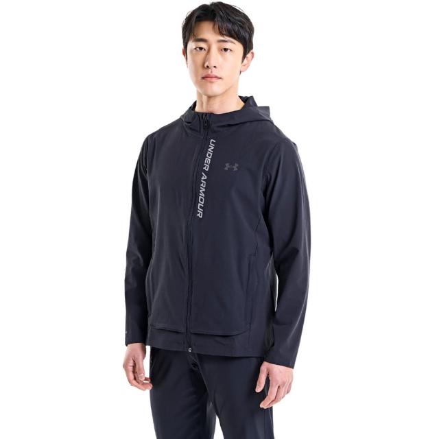 【UNDER ARMOUR】UA官方直營 男 OUTRUN THE STORM 連帽外套_1376794-002(黑色)