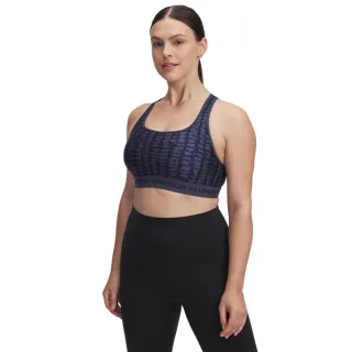 【UNDER ARMOUR】UA 女 Crossback 印花中衝擊運動內衣_1361042-044(深藍色)