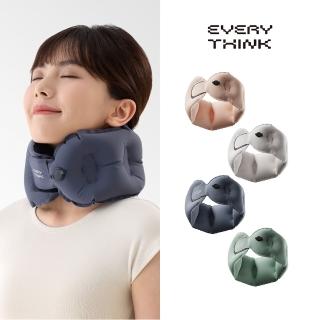 【EVERY THINK】捲捲充氣護頸枕 口袋旅行枕 10秒快速充氣 環繞支撐 軟硬可調(多色可選)