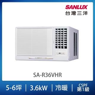 【SANLUX 臺灣三洋】5-6坪右吹變頻R32系列冷暖窗型冷氣(SA-R36VHR)