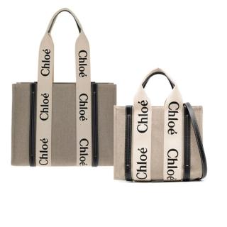 【Chloe’ 蔻依】WOODY TOTE 帆布托特包(小號)