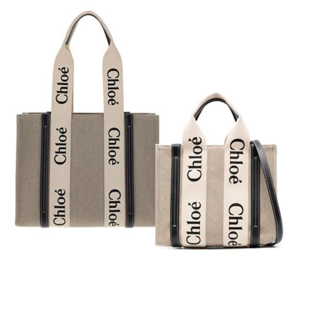 【Chloe’ 蔻依】WOODY TOTE 帆布托特包(小號)
