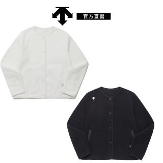 【DESCENTE】迪桑特 女士 輕柔保暖刷毛外套 運動外套(黑色/白色)