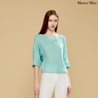 【Master Max】100%亞麻素面簡約七分袖上衣(8517042)