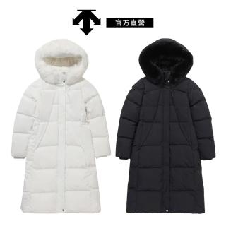 【DESCENTE】迪桑特 女士 羽絨長款外套(白色/黑色)